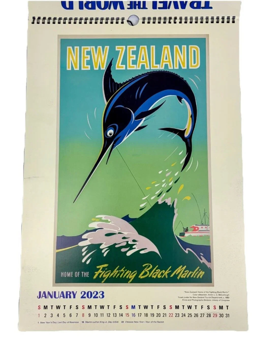 Historic Vintage Travel Poster Calendar Pan Am Queen Mary TWA NY Europe Vegas